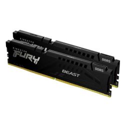 Kingston Fury Beast 64GB Kit (2 x 32GB), DDR5, 5200MHz, CL40, 1.25V, ECC, XMP 3.0, PMIC, DIMM Memory Kingston Fury Beast 64GB Kit (2 x 32GB), DDR5, 5200MHz, CL40, 1.25V, ECC, XMP 3.0, PMIC, DIMM Memory
